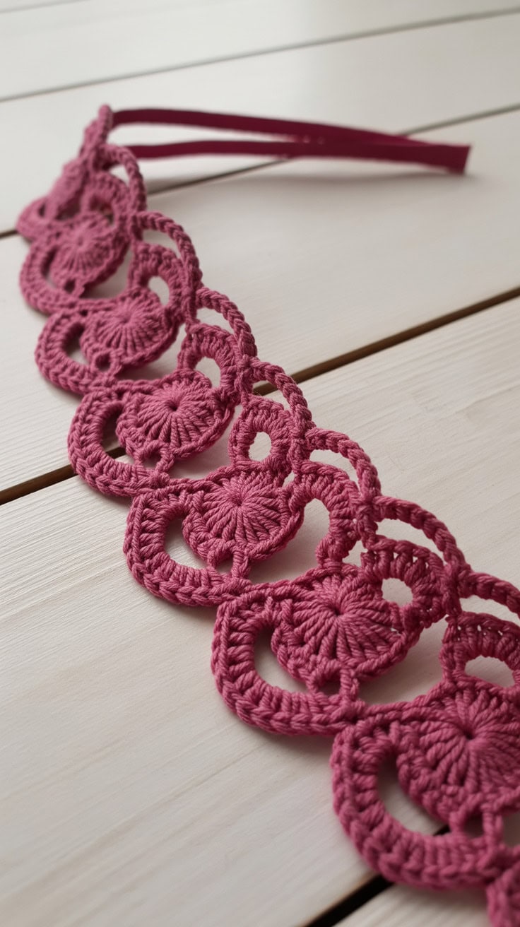 25 Baby Headband Crochet Patterns: Create Adorable Keepsakes for Your Little One 36 a close up photograph of a pink crochete H4 XBpuISV2FlYXNMnDBLQ ycI9MVAmRlSMXctmwsaLaw