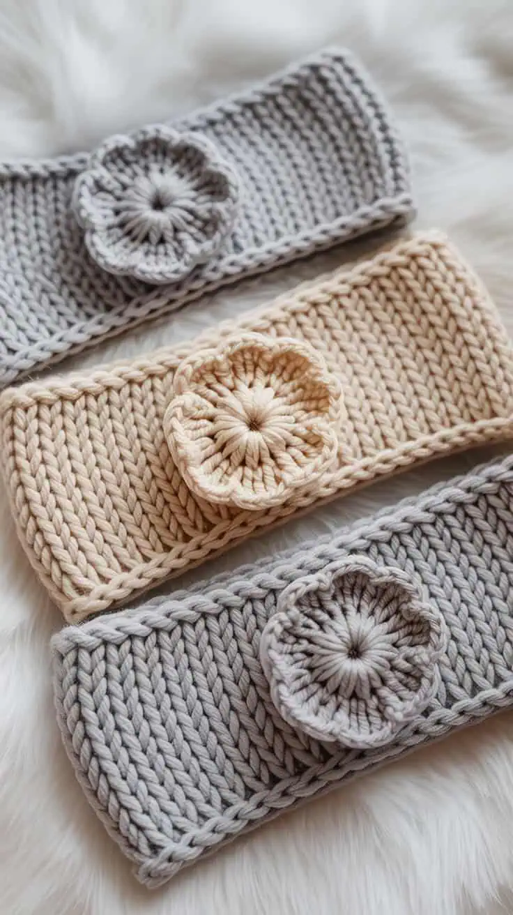 25 Baby Headband Crochet Patterns: Create Adorable Keepsakes for Your Little One 46 a close up photograph of three knitted h kicUY2NaS Gx PiT0HmZAA gNEHIfKGRZOI7rCNQDDK Q
