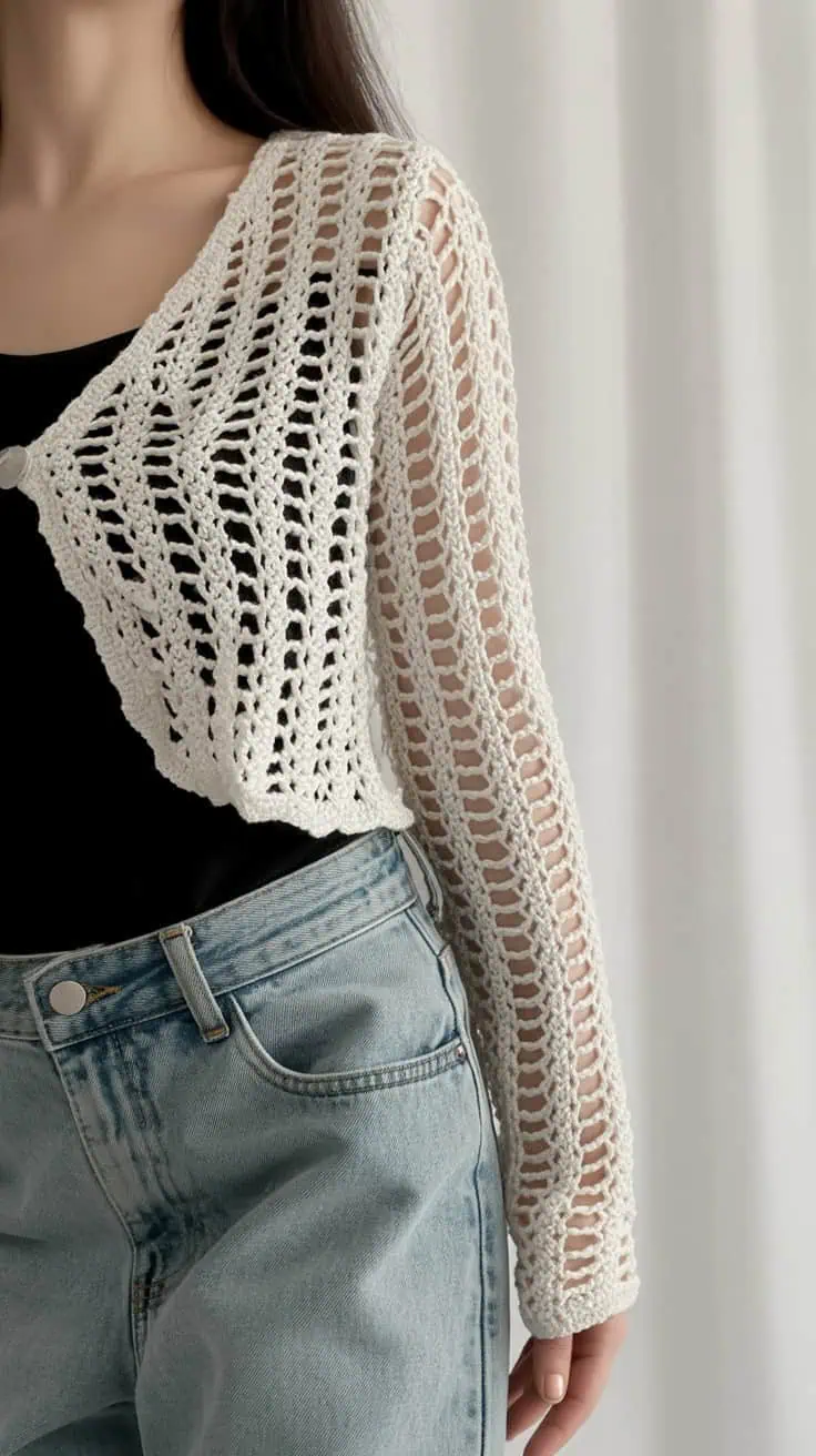 32 Bolero Crochet Patterns: Add a Chic Touch to Your Wardrobe Today! 15 a fashion focused photograph showing a w zkV3xflHQz jm5RUuRJ1TQ voua0wEdS3yMZqtFFwb0tg