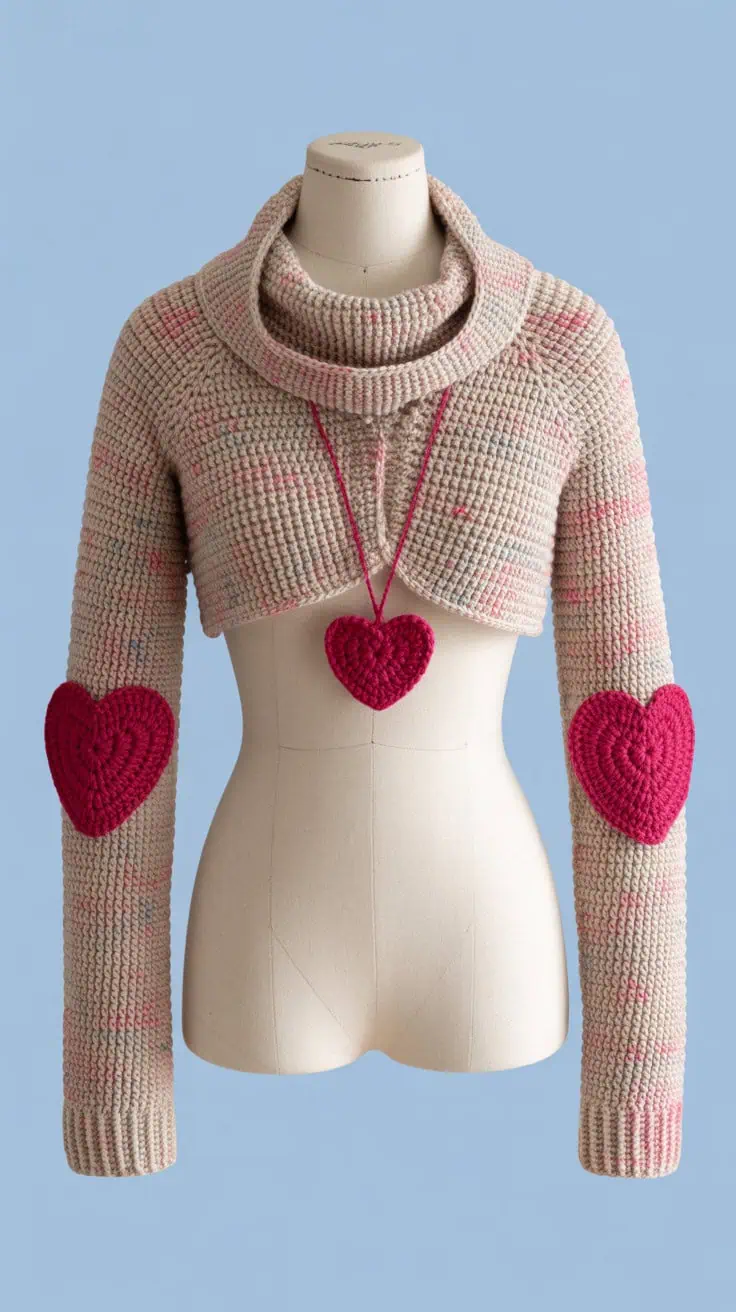 32 Bolero Crochet Patterns: Add a Chic Touch to Your Wardrobe Today! 27 a handmade crocheted shrug displayed on