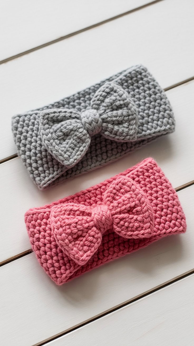 25 Baby Headband Crochet Patterns: Create Adorable Keepsakes for Your Little One 8 a product photography image of two