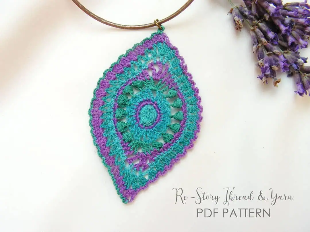19 Lovely Examples of Crochet Jewelry to Admire and Try 2 Boho Crochet Pendant Pattern