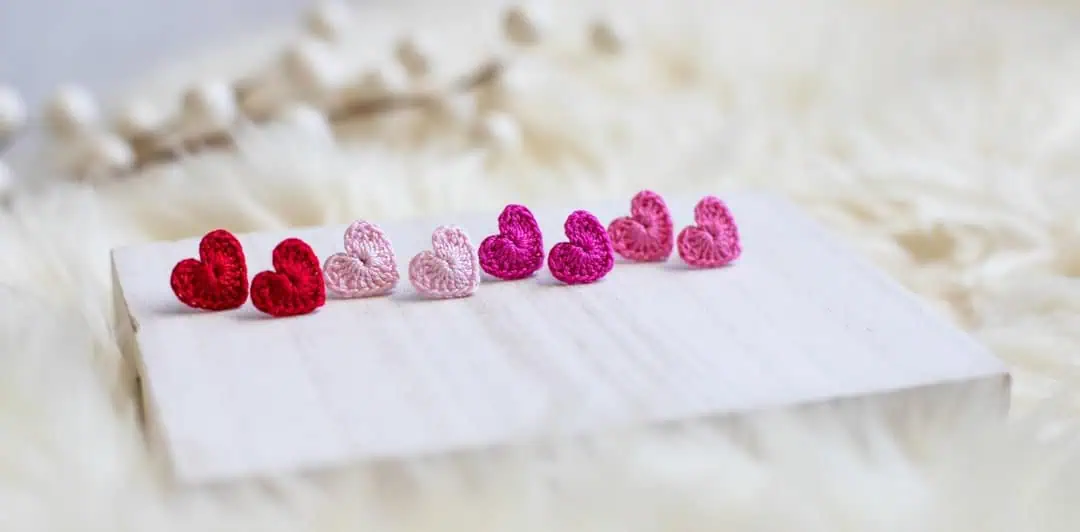 19 Lovely Examples of Crochet Jewelry to Admire and Try 12 Hand-Crocheted Heart Studs