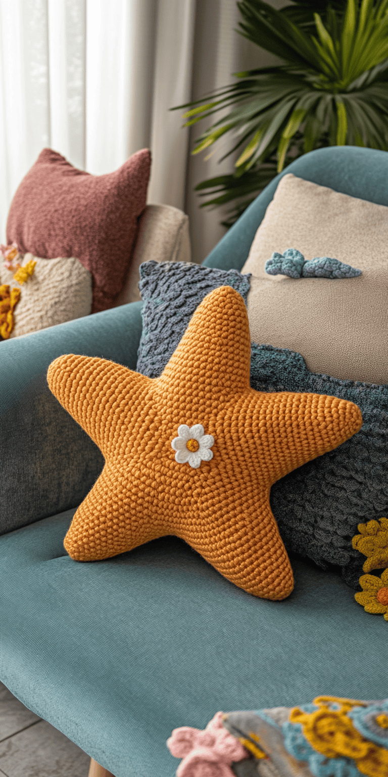 20 Star Pillow Crochet Patterns: Enhance Your Home Decor Today! 39 Beginner Friendly Crochet Star Plush Pillow Pattern 2