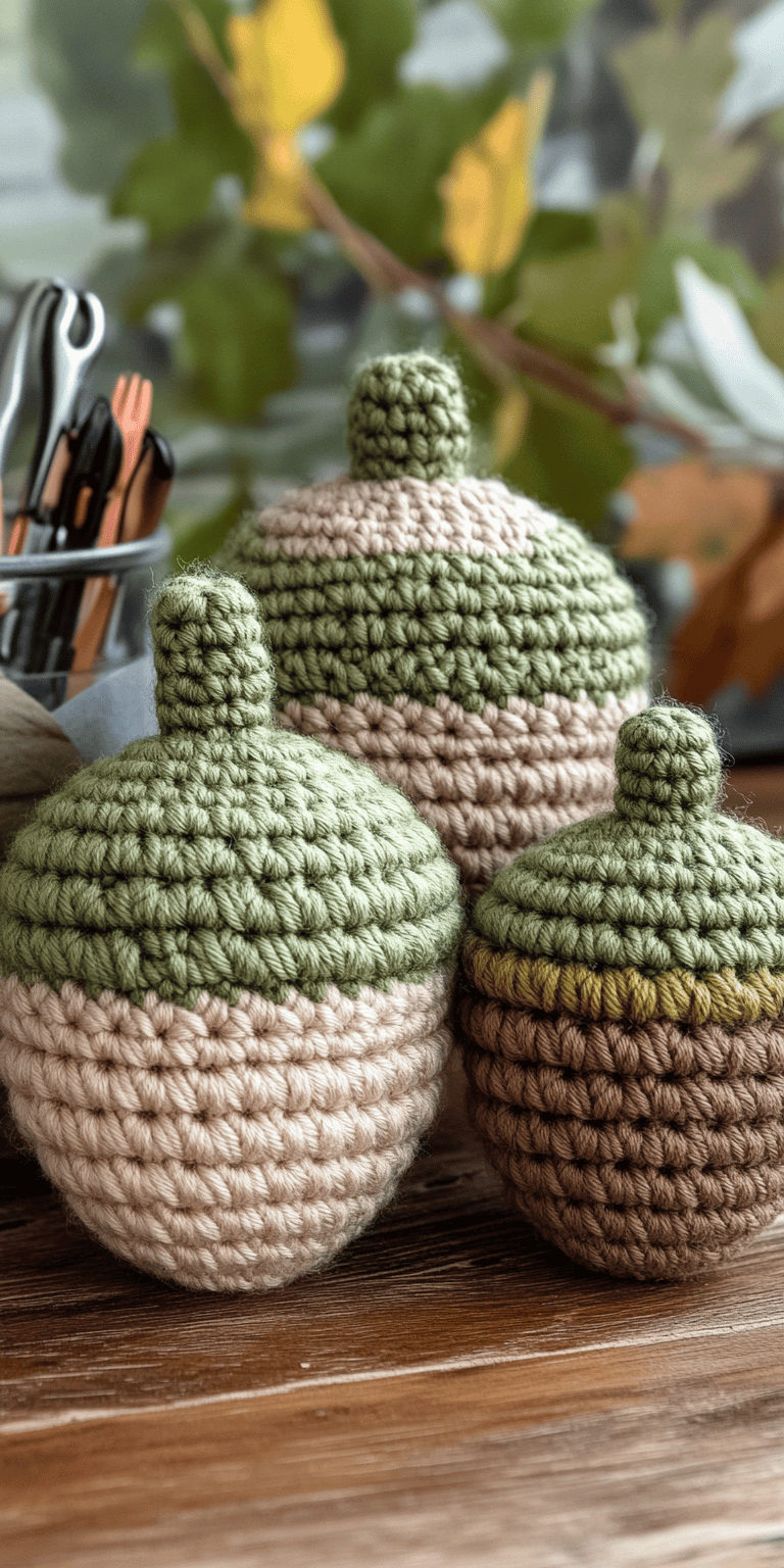 12 Acorn Crochet Pattern: Unleash Your Creativity with Seasonal Designs 8 Crochet Your Own Acorns3 Sizes Pattern