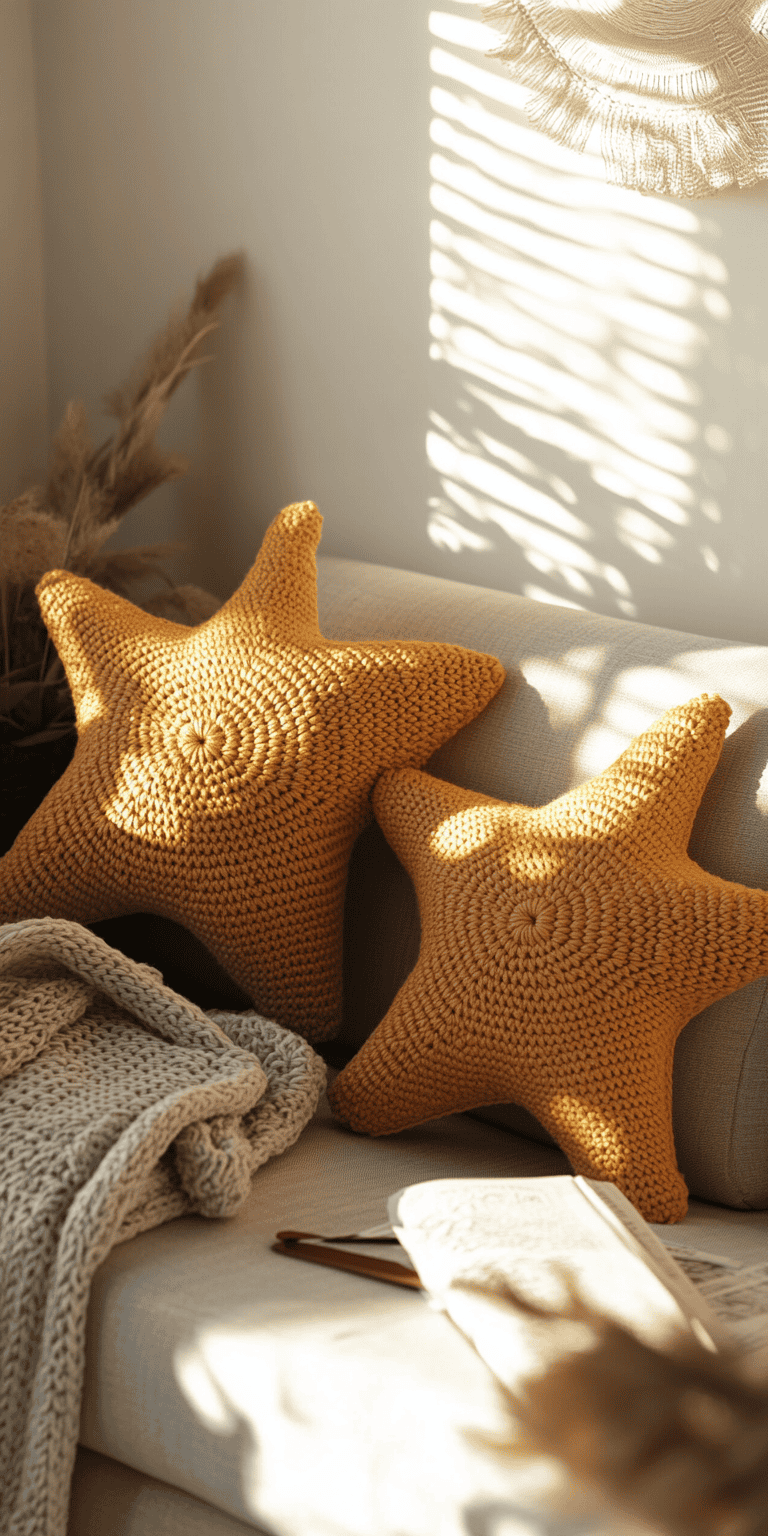 20 Star Pillow Crochet Patterns: Enhance Your Home Decor Today! 45 Lucky Star Music Box Pillow Pattern