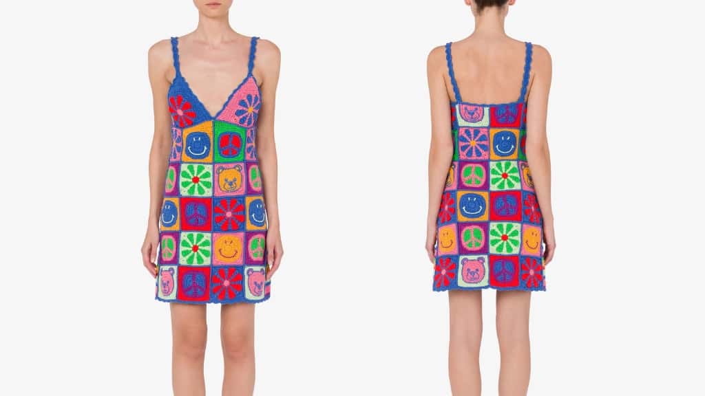 Moschino Symbols Crochet Dress