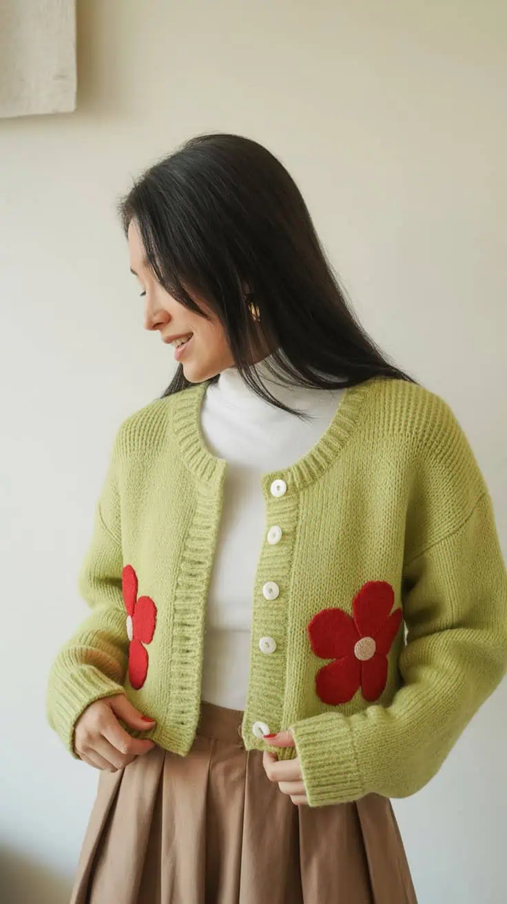 26 Cropped Sweater Crochet Patterns: Upgrade Your Wardrobe Handmade Style 22 a casual fashion photograph of a young w SlfW4