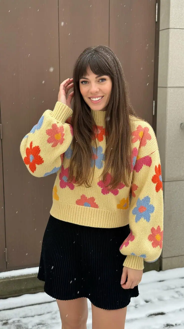 26 Cropped Sweater Crochet Patterns: Upgrade Your Wardrobe Handmade Style 16 a casual winter fashion photograph of a xxxLNO66Ts