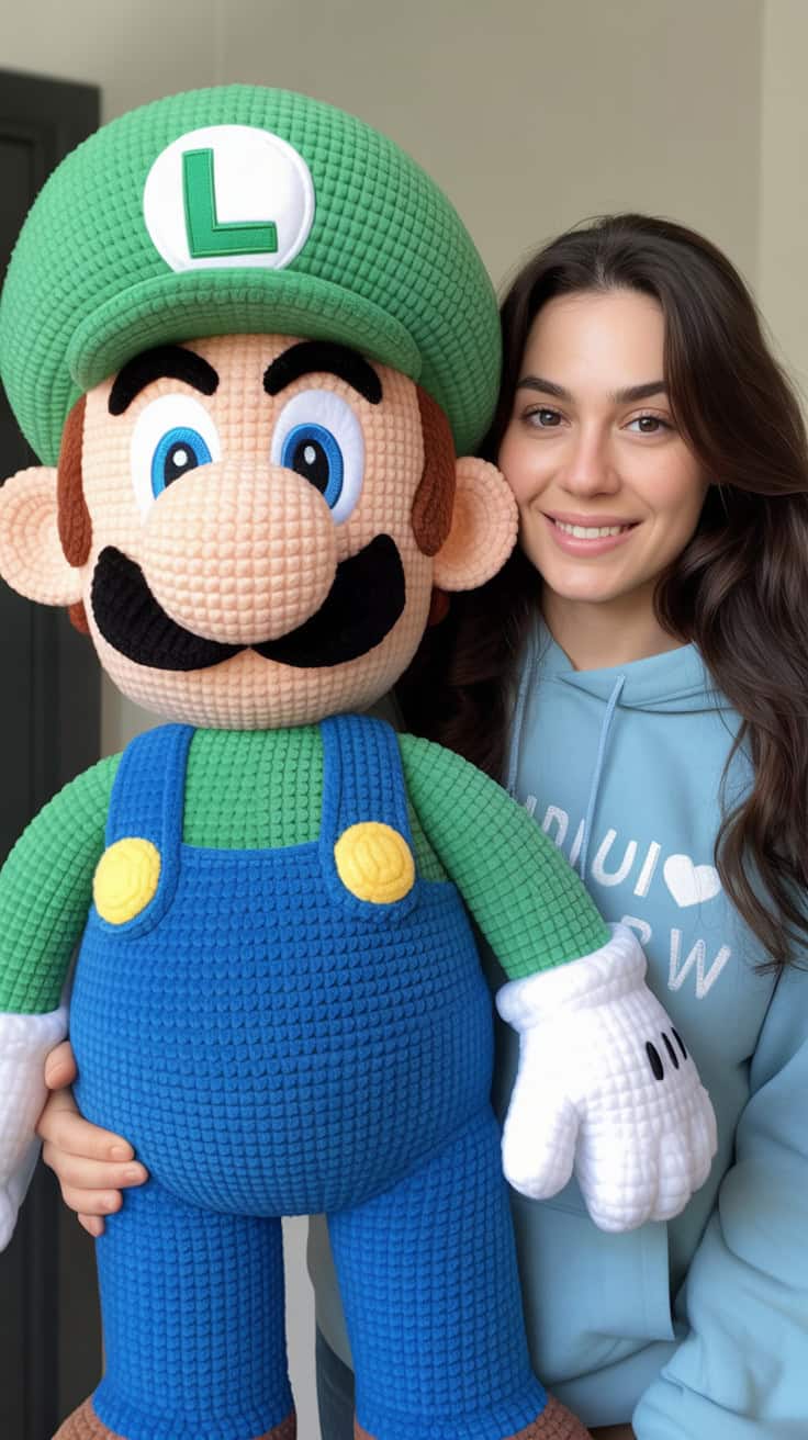 22 Mario Crochet Patterns: Fun and Unique Designs For All Fans 14 a close up photo of a large crocheted