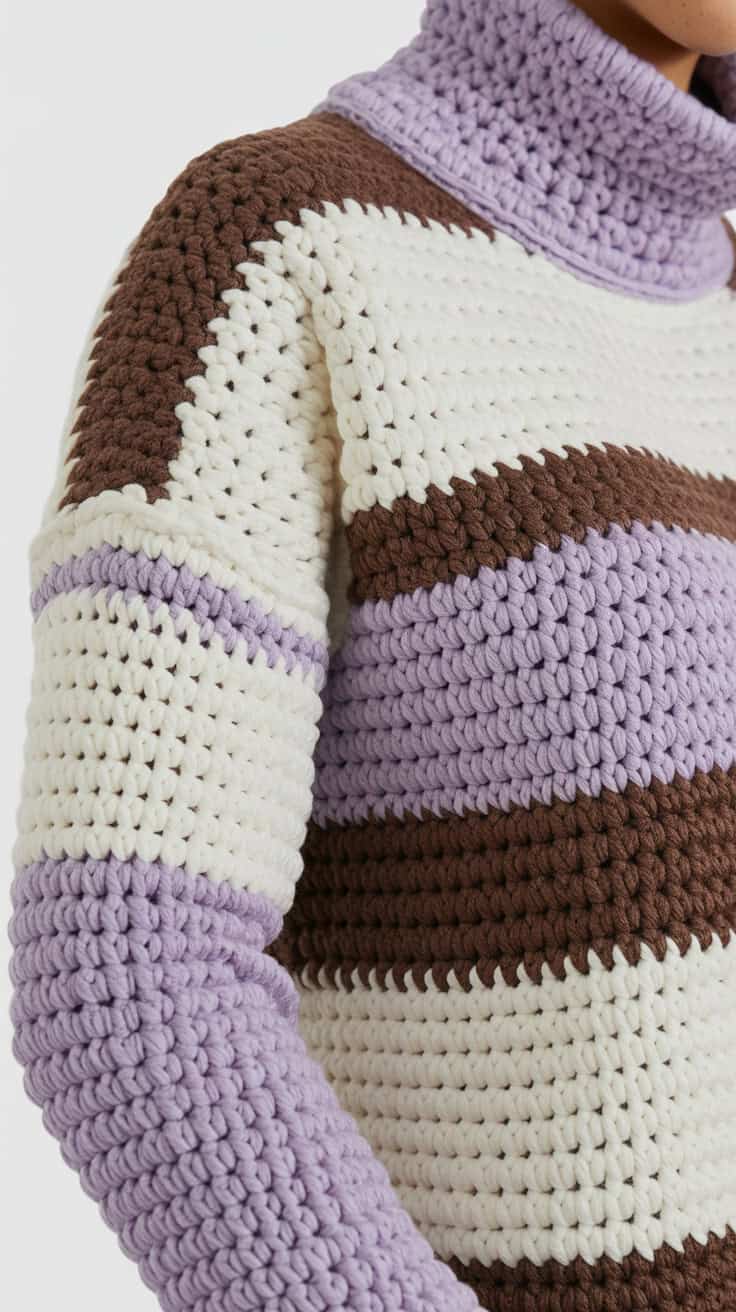 26 Cropped Sweater Crochet Patterns: Upgrade Your Wardrobe Handmade Style 26 a close up photograph of a handcrafted