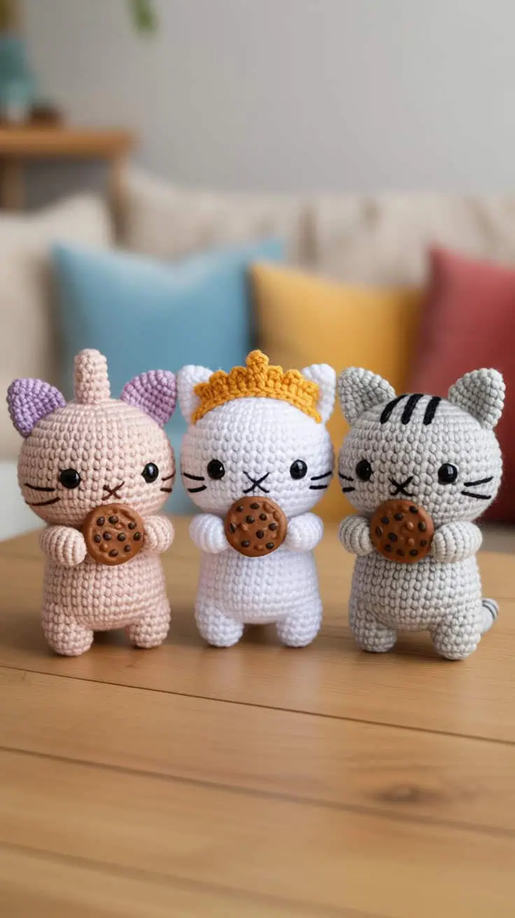 9 Pusheen Crochet Patterns: Fun & Easy Projects for Cat Lovers 2 a close up photograph of three cute amig tY7t0DIWTFuAhTv B3SFYg 8y9YEE57S7KuGND2Pw1UCQ