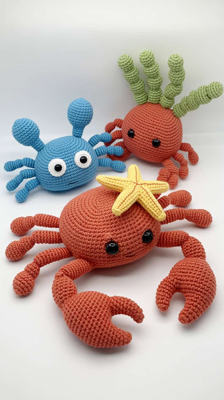 a collection of three handcrafted sea cr C50KXmOrTiGJpfbvItBTIQ tmlJTOpzQ1m0HjXL2rbqDw
