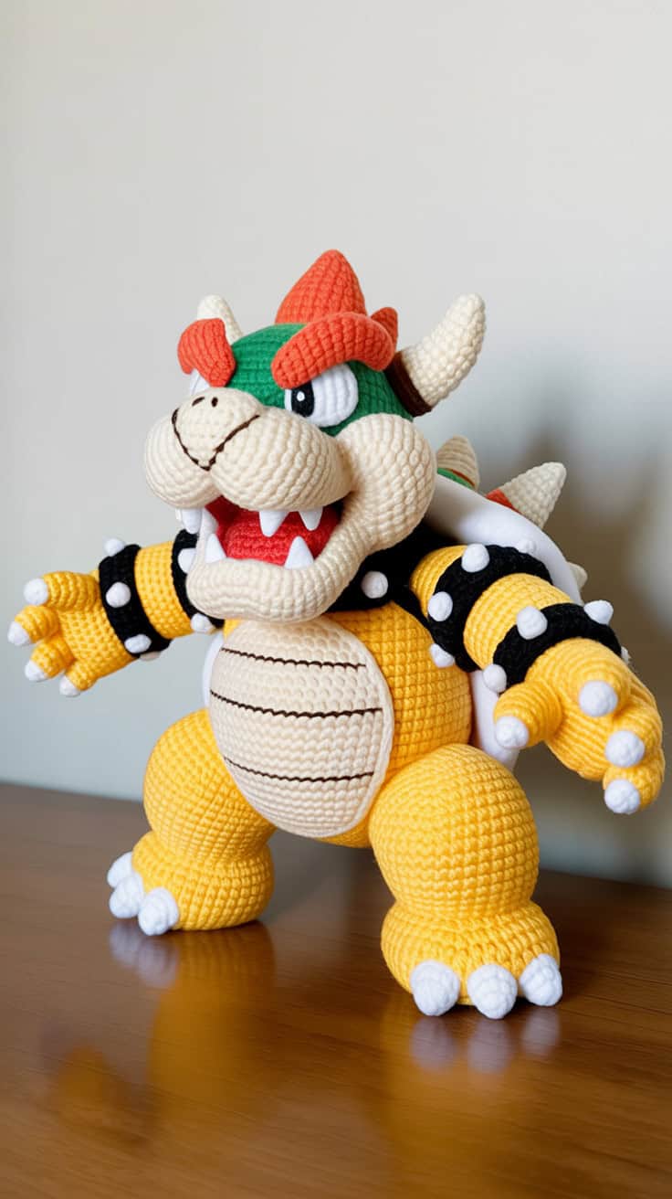 22 Mario Crochet Patterns: Fun and Unique Designs For All Fans 6 a detailed handmade crochet plush of