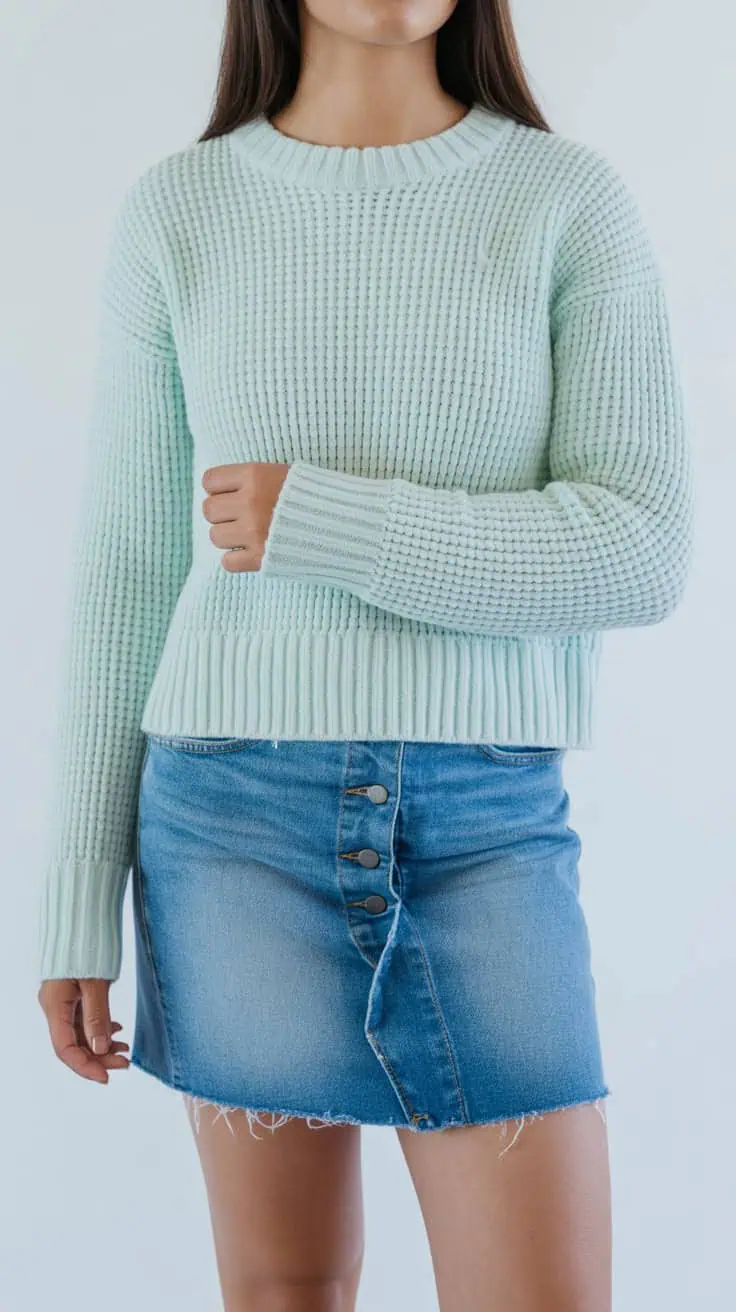 26 Cropped Sweater Crochet Patterns: Upgrade Your Wardrobe Handmade Style 12 a fashion photography shot against a