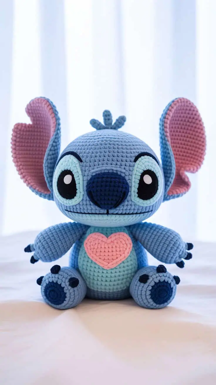 a handcrafted amigurumi style plush of