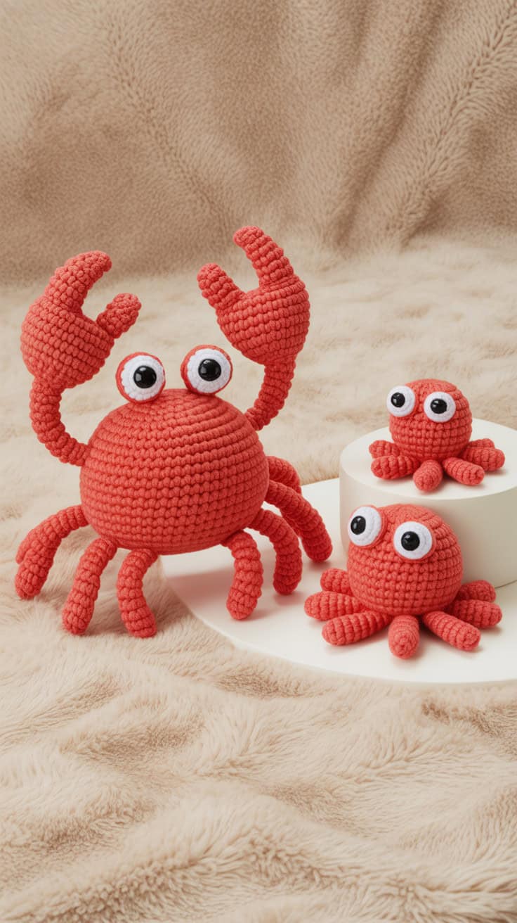 a handcrafted crochet crab family set ag MHnpNWetSqaoDKap k3 nA bRh vqoRTBW