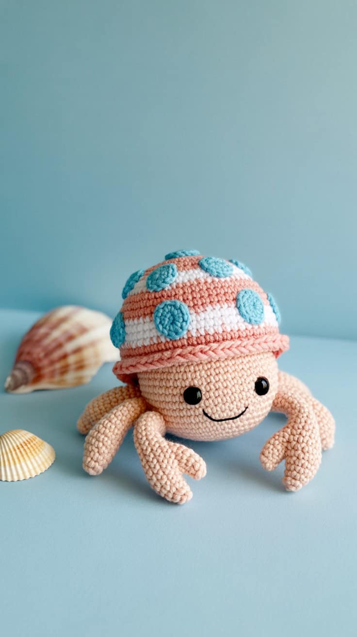 a handcrafted crochet hermit crab plush QaDk7pzGSY 0bvpBCgIr3Q Ey6vdGLyS miTmhjoCLZ2A