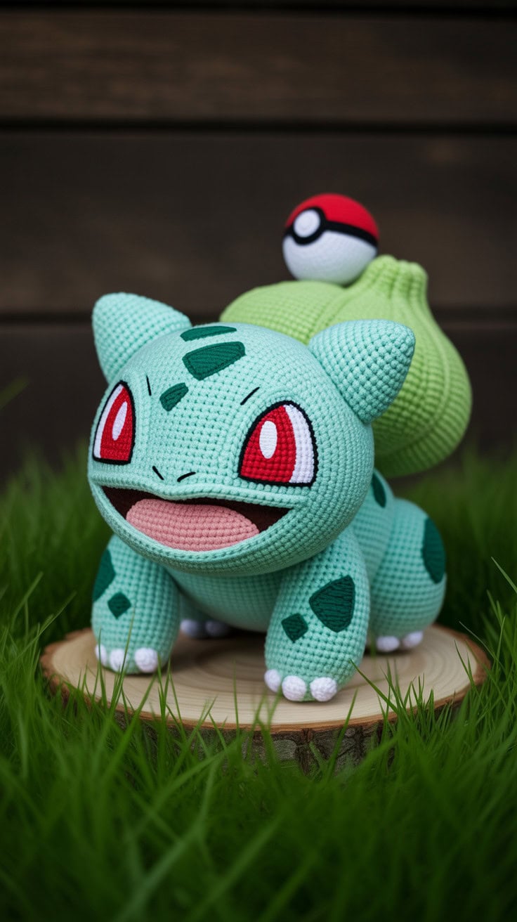 12 Bulbasaur Crochet Patterns: Delight Your Inner Pokemon Fan Today! 10 a handcrafted crochet pokemon bulbasaur