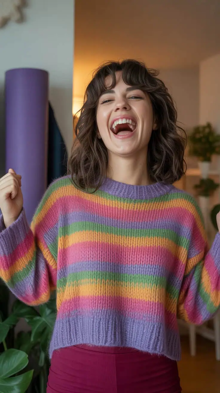 26 Cropped Sweater Crochet Patterns: Upgrade Your Wardrobe Handmade Style 20 a joyful indoor photograph of a young wo Dm2MzrPlTqC5Loud5SeZTQ wt jtQfnQUOd8 RmTMHQLg cover