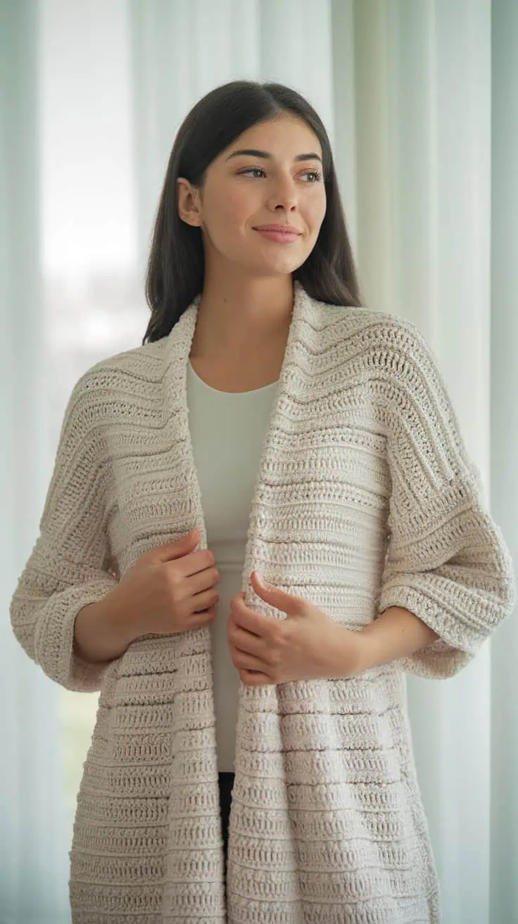 24 Lace Cardigan Crochet Patterns: Upgrade Your Wardrobe With Handmade Charm! 41 a photo of a woman standing against a li xnRtSeIXSDSpUY9Vlh9VLA DZ4rPc qRlSV wQyY2M4Wg