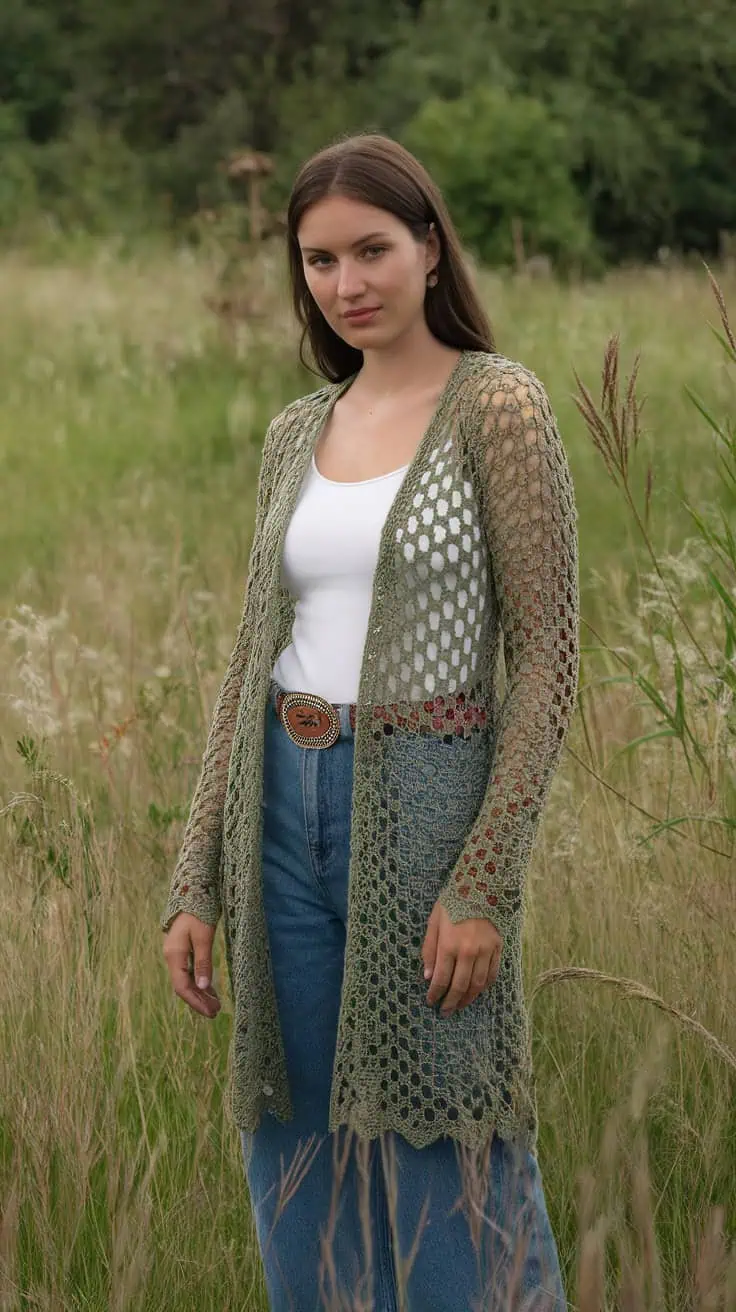 24 Lace Cardigan Crochet Patterns: Upgrade Your Wardrobe With Handmade Charm! 7 a photo of a woman standing outdoors in qw2E4OUWQTqsm3r4CBDSwQ NVPz sVDQmCHtg4SwSVCZg