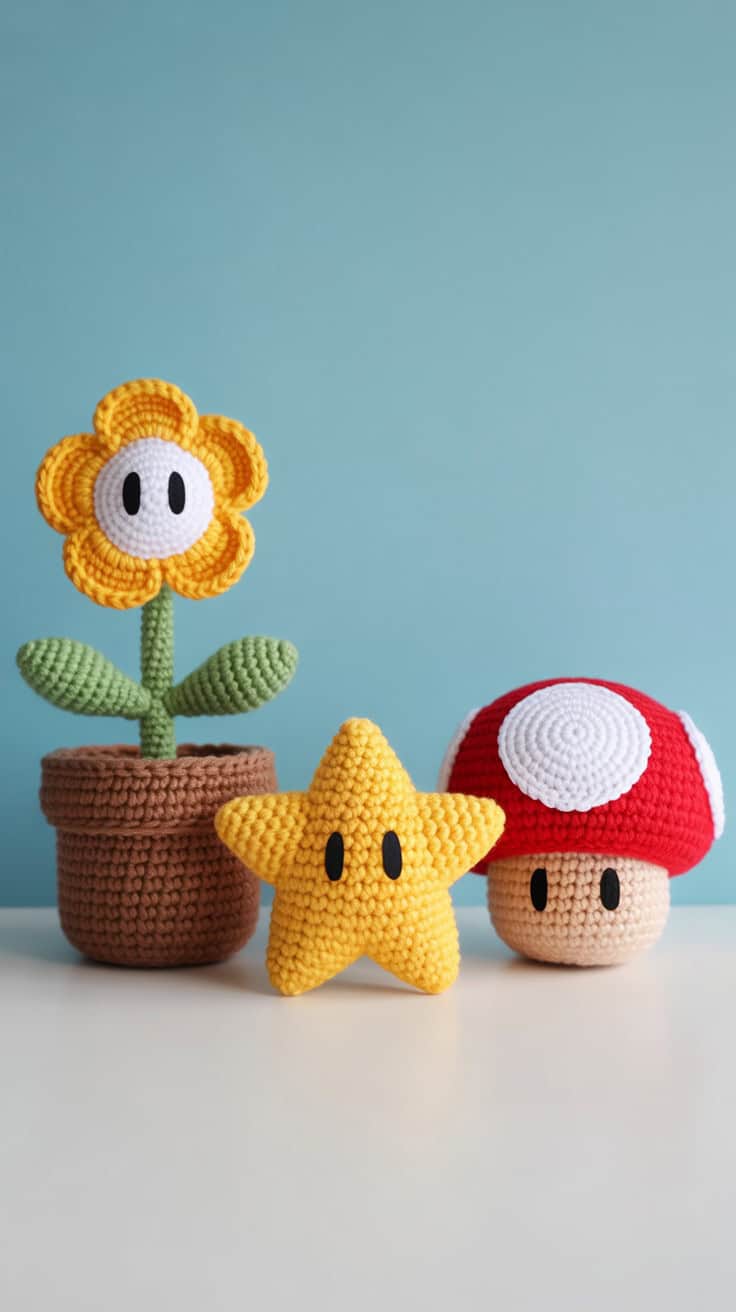 22 Mario Crochet Patterns: Fun and Unique Designs For All Fans 28 a photo of three handmade super mario ch XA yazqPQsut5kP0ap KyQ E9IV0e4uR7iJAke1s2s Kg