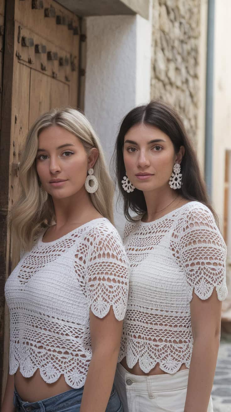 24 Lace Cardigan Crochet Patterns: Upgrade Your Wardrobe With Handmade Charm! 31 a photo of two women standing side by si rqpebVqtQYG6PFfomJehSA IQIgrZkHQlGpBiXahAjq6g