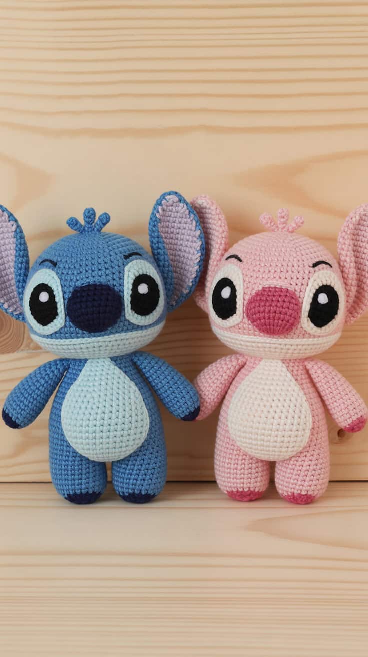 a photograph of two handmade crochet plu XJO8V1OVRQS9qtZUvEdGRQ Cm6KLub4Q1q43pJbbRDTKg