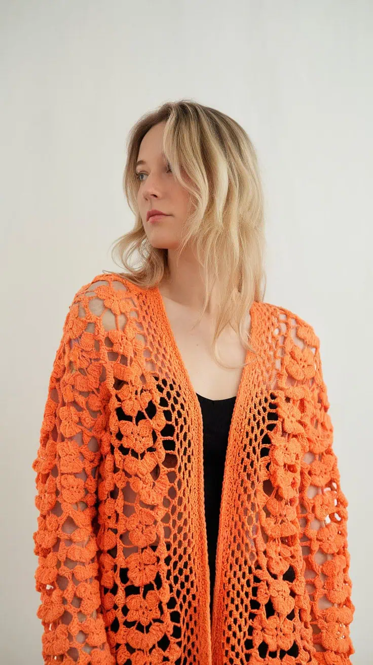 24 Lace Cardigan Crochet Patterns: Upgrade Your Wardrobe With Handmade Charm! 37 a plain white background photo of a woma s3uHlKfLSGGH0cH8cpWMAw ofK34heqSAG9EKIRE3u4WA