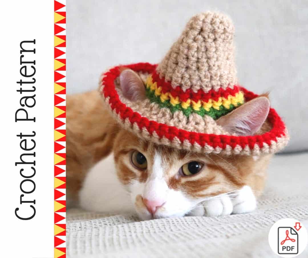 10 Crochet Sombrero Patterns That Are Fun and Festive 4 Cat Sombrero Crochet Pattern