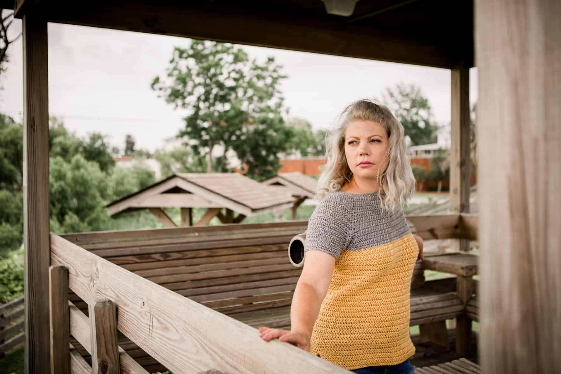 Herringbone Split Waist Tee