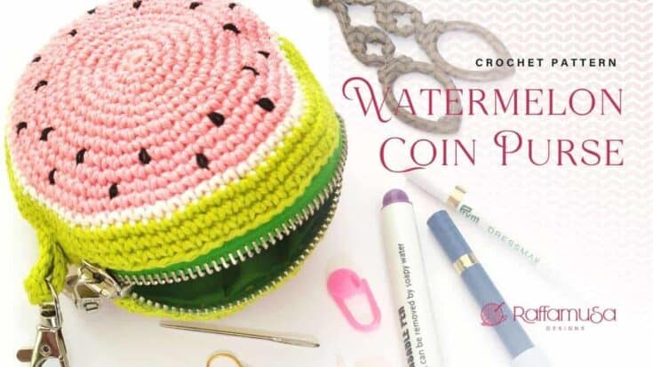 Watermelon Coin Purse Free Crochet Pattern Tutorial RaffamusaDesigns