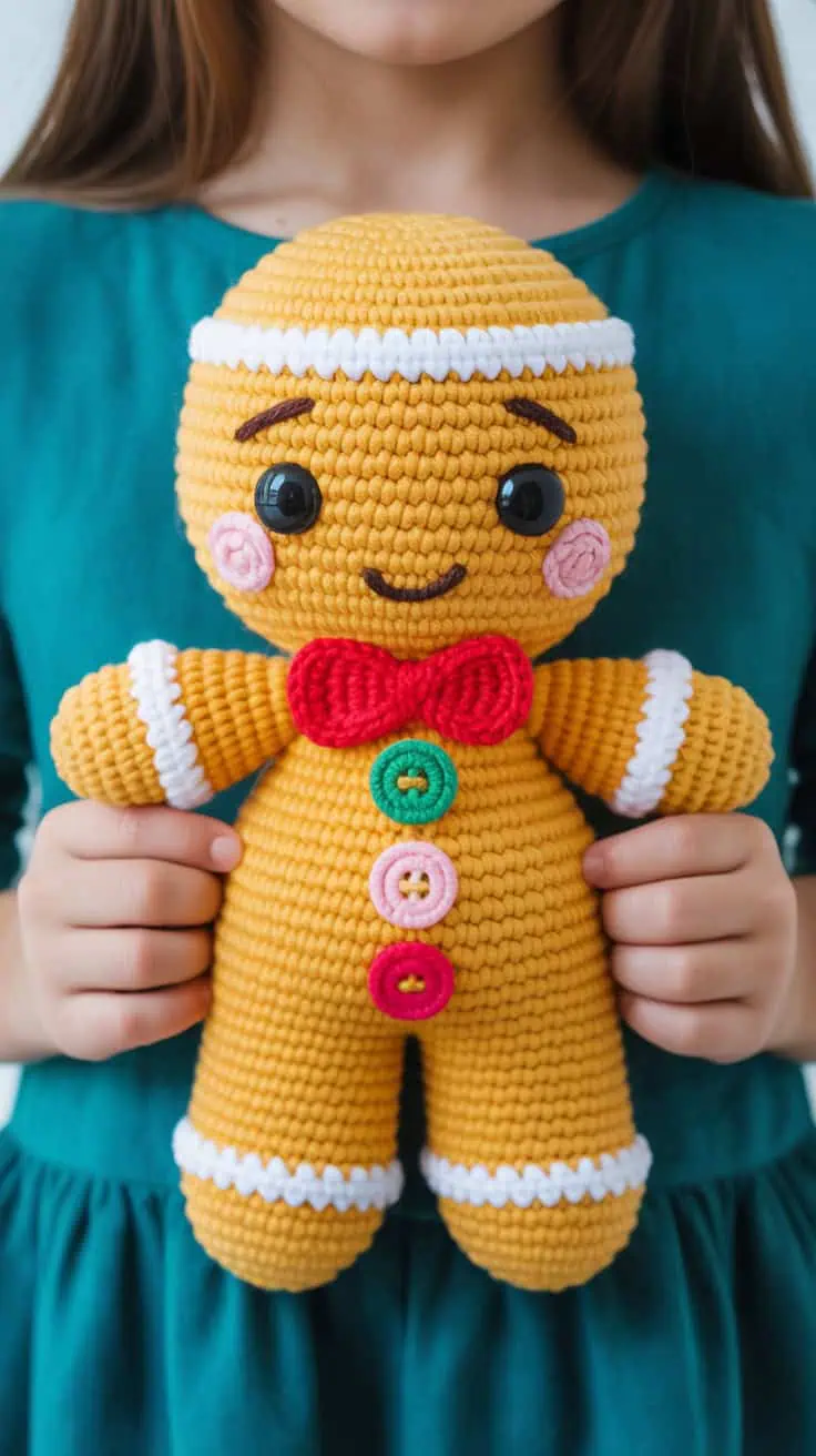 18 Gingerbread Man Crochet Patterns: Make Your Holidays Extra Cozy! 11 a close up photograph of a crocheted gin 3JBQ8A5lQkOLK44qFpAkGw Uka qdvmSO6smMNy45VmDQ