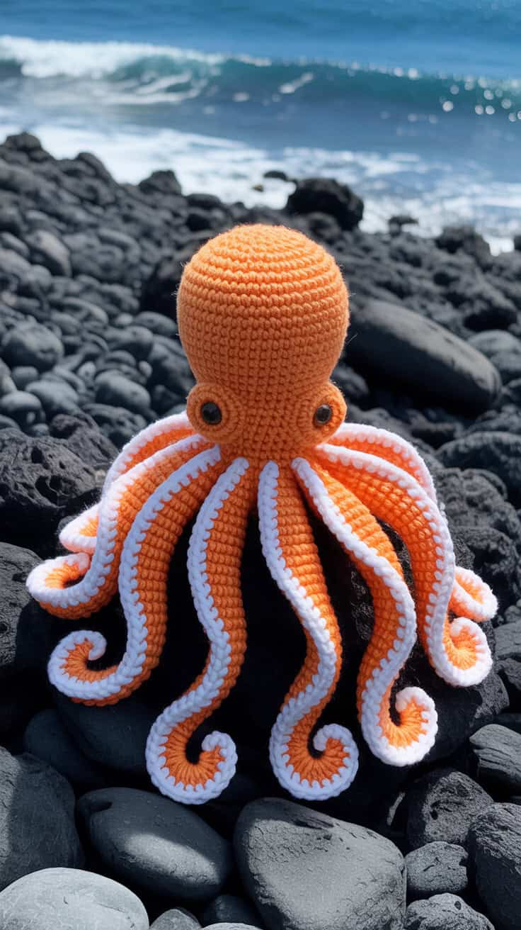 24 Squid Crochet Patterns: Unique Designs for Ocean-Loving Crafters 29 a close up photograph of a handcrafted