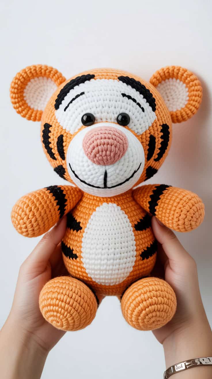7 Tigger Crochet Patterns: Fun and Exciting Designs for Every Crochet Lover! 14 a close up photograph of a handcrafted