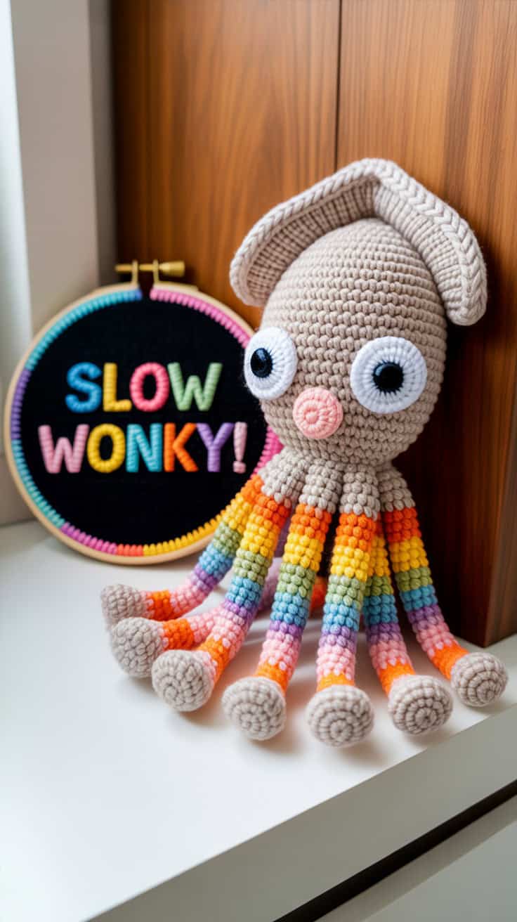 24 Squid Crochet Patterns: Unique Designs for Ocean-Loving Crafters 15 a close up photograph of handcrafted ite 5rKBa0xUREqZ1xr13 6
