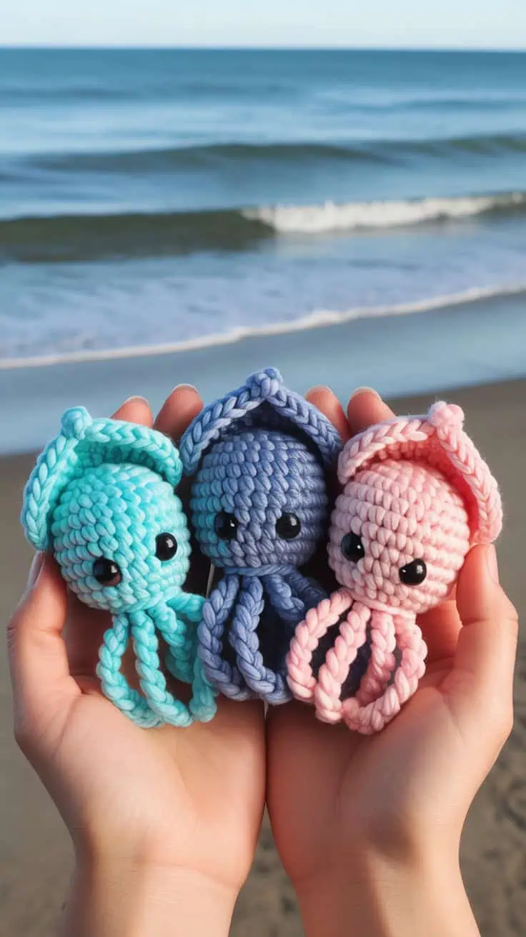 24 Squid Crochet Patterns: Unique Designs for Ocean-Loving Crafters 9 a close up photograph of three adorable W8 JXRjbSPio5wc0qdoU Q n2cC6WikQqm0Vwe9FBP3qw