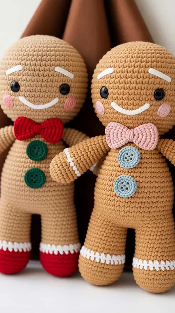 18 Gingerbread Man Crochet Patterns: Make Your Holidays Extra Cozy! 9 a close up photograph of two crocheted g TB7mi92iQBiYenpy ZvHUA yUoyYObzSauH3 Vjcvk97w