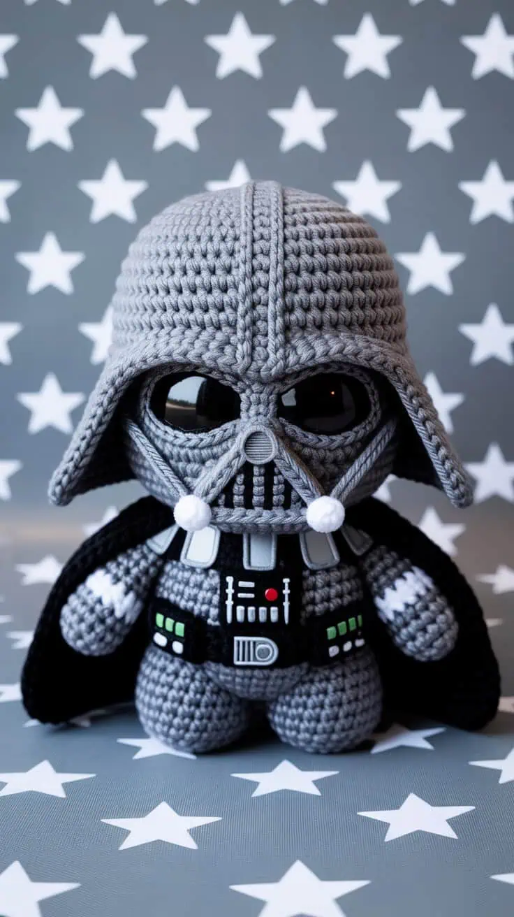16 Darth Vader Crochet Patterns: Unleash Your Inner Sith with Creative Crafts 6 a crocheted darth vader plush toy