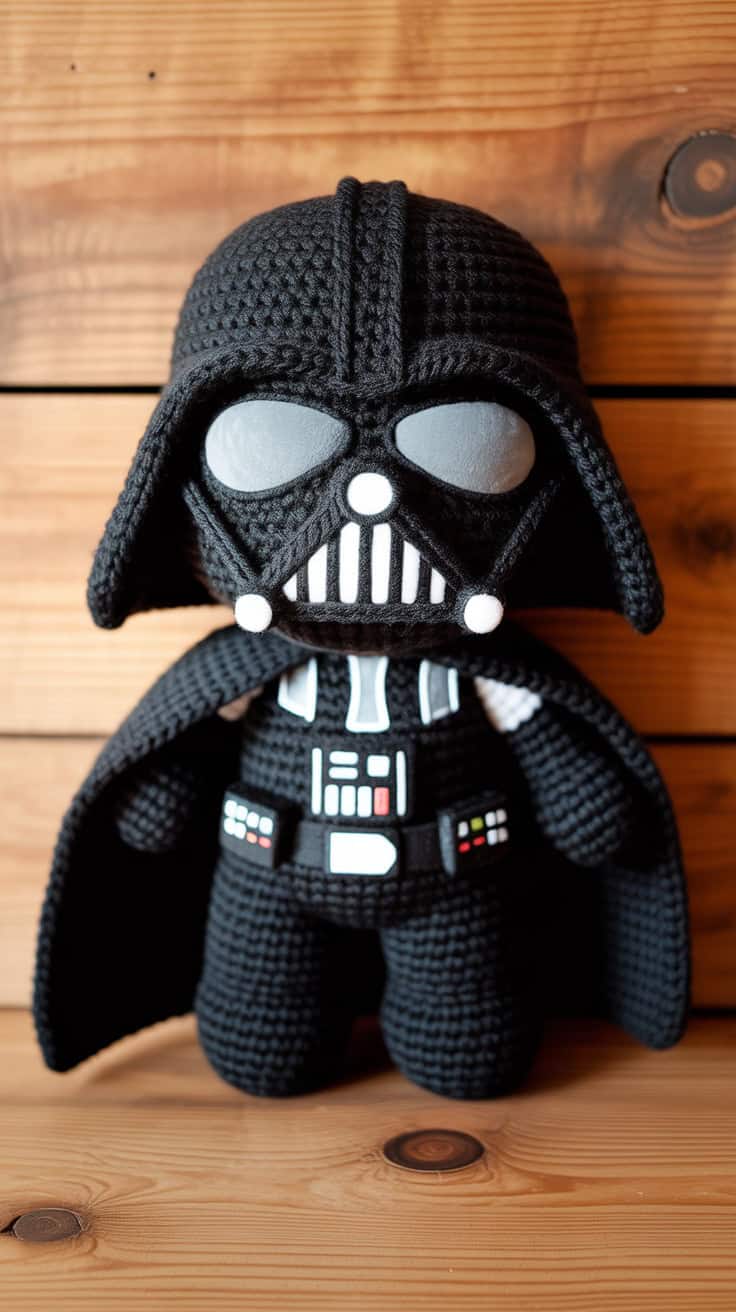 16 Darth Vader Crochet Patterns: Unleash Your Inner Sith with Creative Crafts 26 a crocheted plush darth vader doll