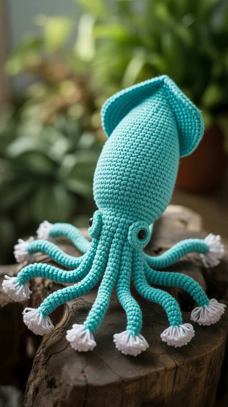 24 Squid Crochet Patterns: Unique Designs for Ocean-Loving Crafters 27 a detailed photograph of a handcrafted t rG 9WQ31TW2OZUQhAVc7kQ rai4lbtMR6 wNlS6P z9pA