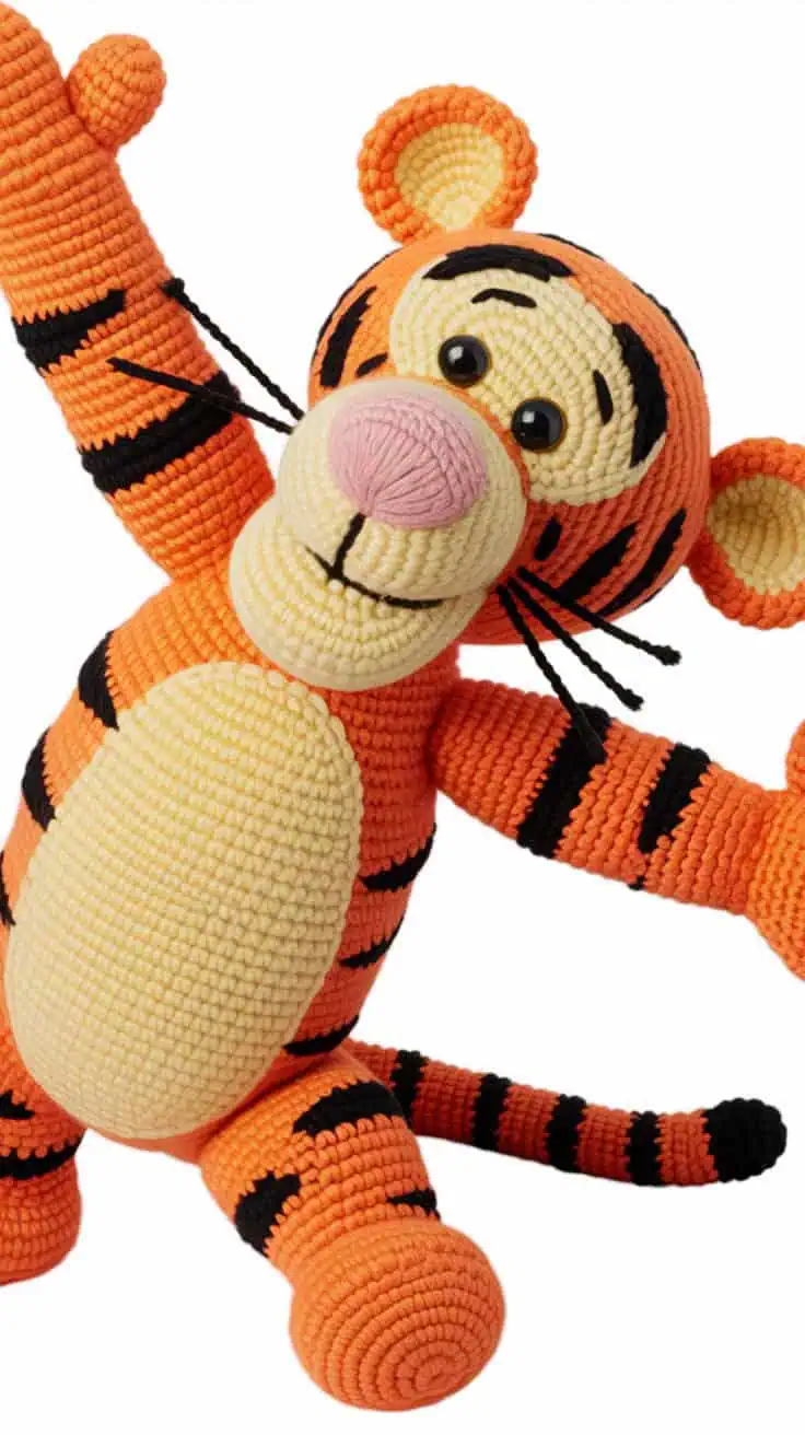 7 Tigger Crochet Patterns: Fun and Exciting Designs for Every Crochet Lover! 6 a handcrafted crochet tigger stuffed ani 8mVrgEQaRky9