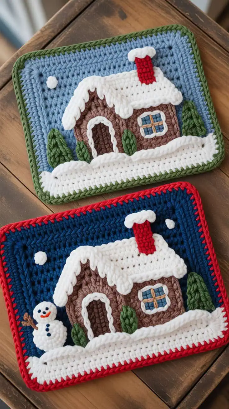 a photograph of two handmade crocheted r a2iKFnS1aa47DGZ5