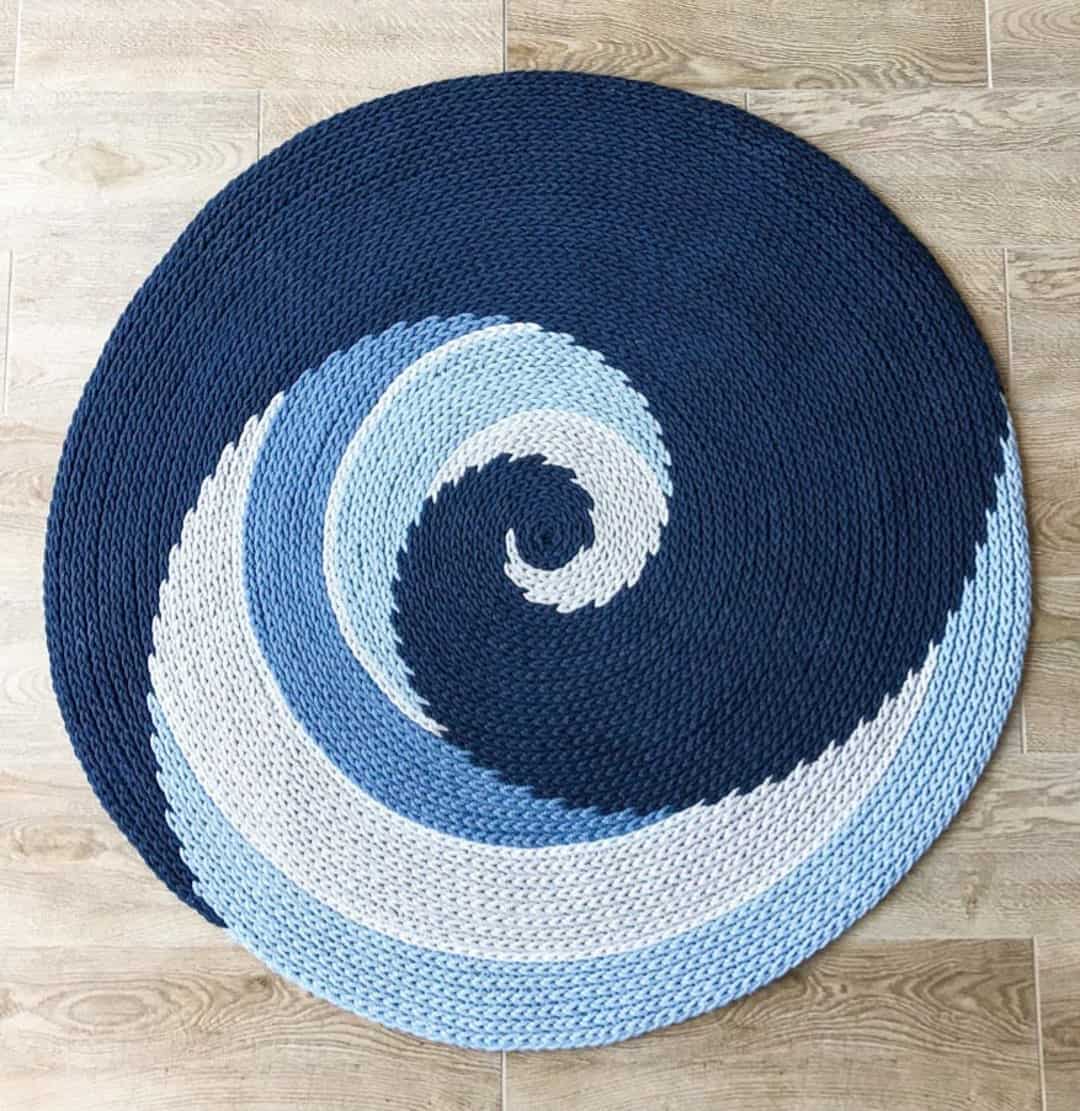 Crochet Bath Rugs: 15 of Our Most Favorite Patterns 12 The Wave Crochet Rug