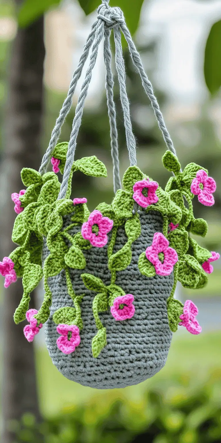 12 Hanging Plant Crochet Patterns: Brighten Your Home with Handmade Decor 17 5 in 1 Crochet Car Hangers Plant Patterns