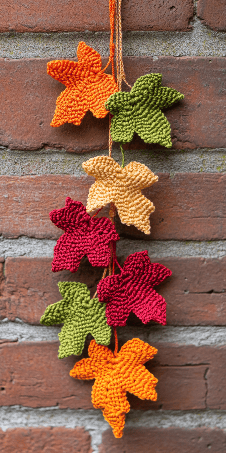 Autumn Maple Leaf Crochet Garland Pattern
