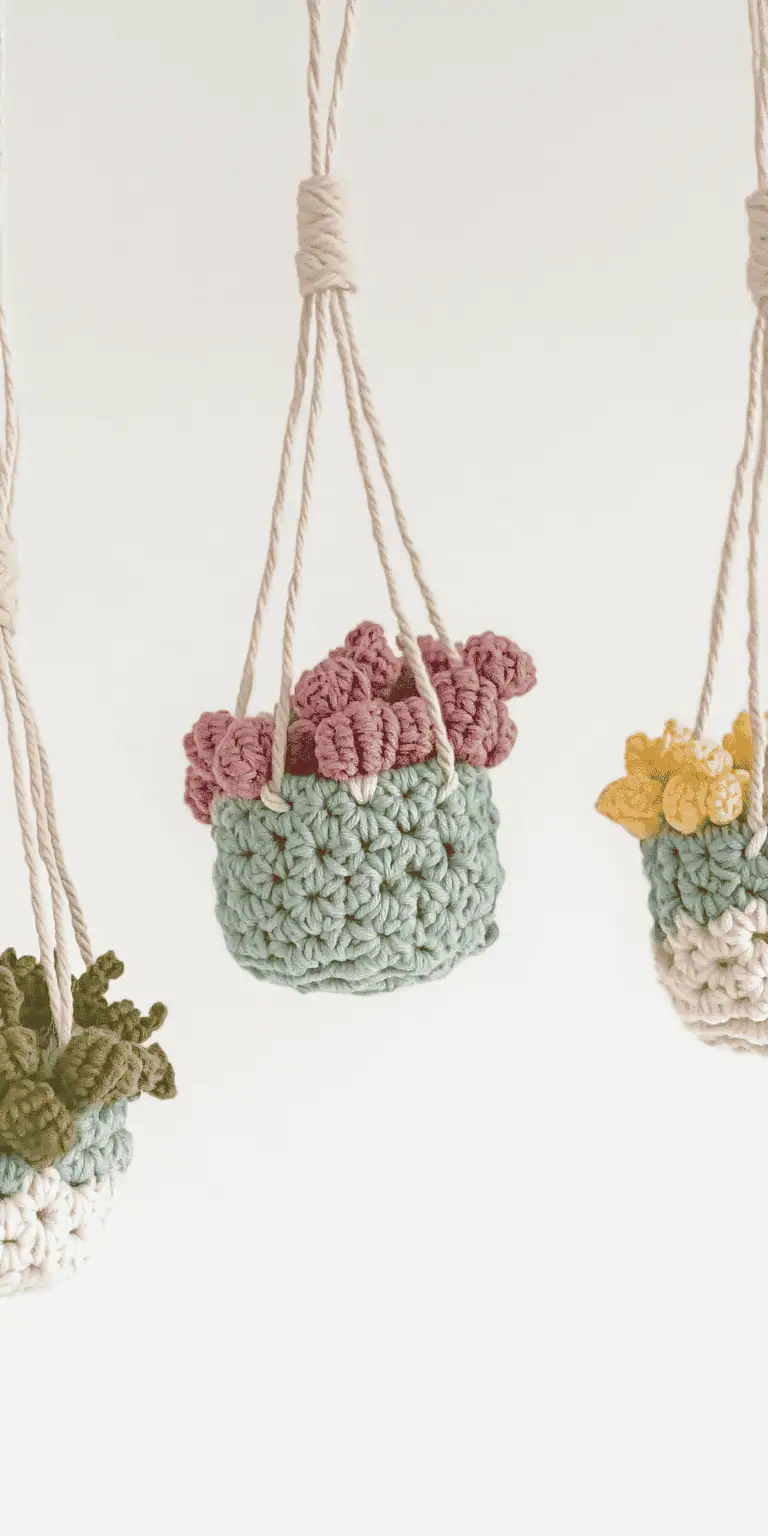 12 Hanging Plant Crochet Patterns: Brighten Your Home with Handmade Decor 13 DIY Mini Hanging Vine Crochet Pattern
