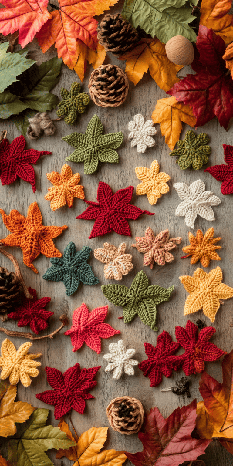 Fast Easy Autumn Leaves Crochet Pattern Set