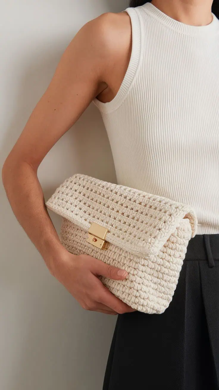 30 Messenger Bag Crochet Patterns: Unleash Your Creativity with Easy DIY Designs 51 a close up of a person s torso and arm